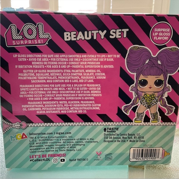LOL Surprise Beauty Set Bubble Gum Fragrance/Surprise Flavour Glitter Lip Gloss - Picture 10 of 12